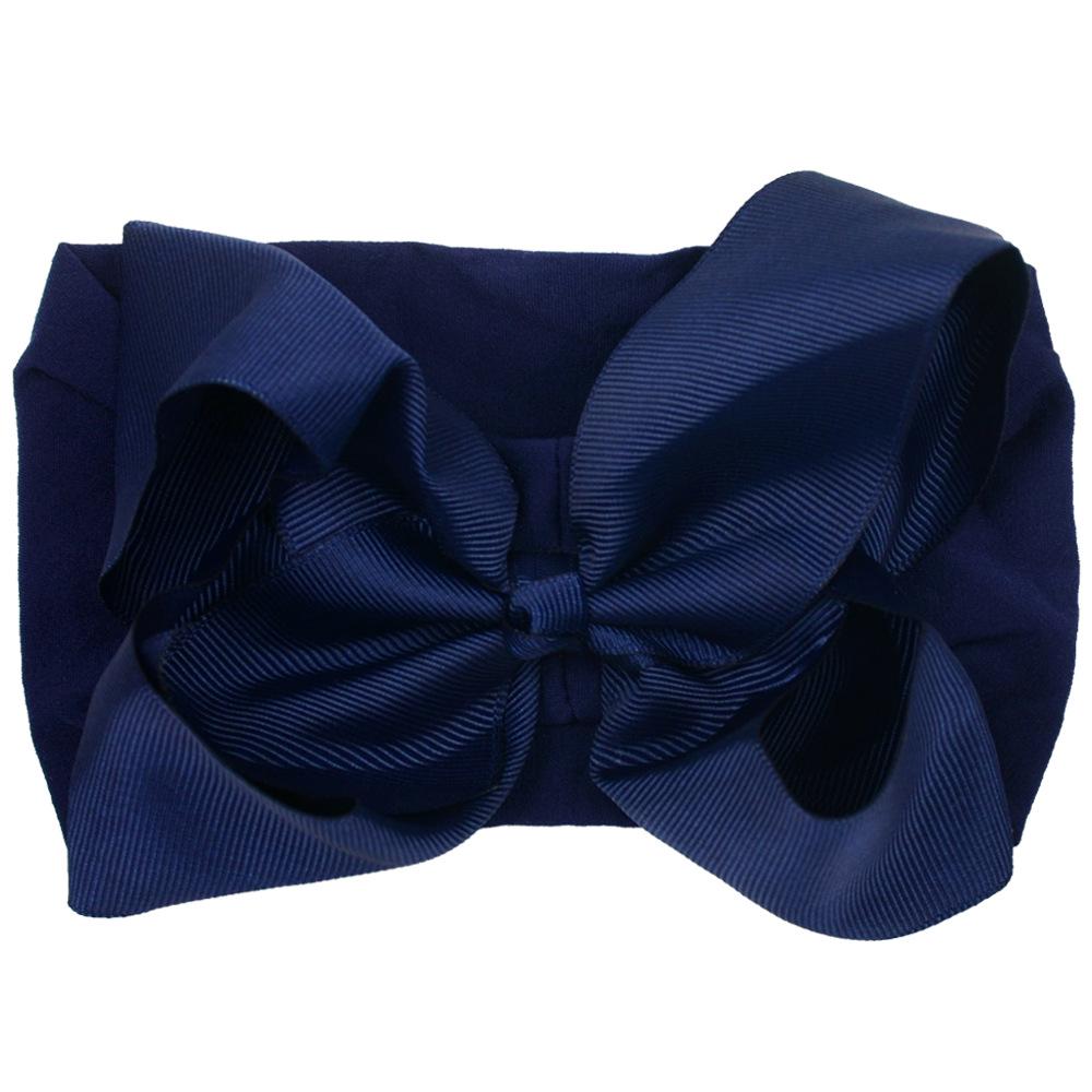 European 6-Inch Elastic Baby & Parent-Child Headband - Solid Color Bow Nylon Hair Accessory