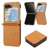 For Samsung Galaxy Z Flip7 FE 5G/Z Flip6 5G/Z Flip5 5G Case PU Leather Hard PC Phone Cover Calf Texture