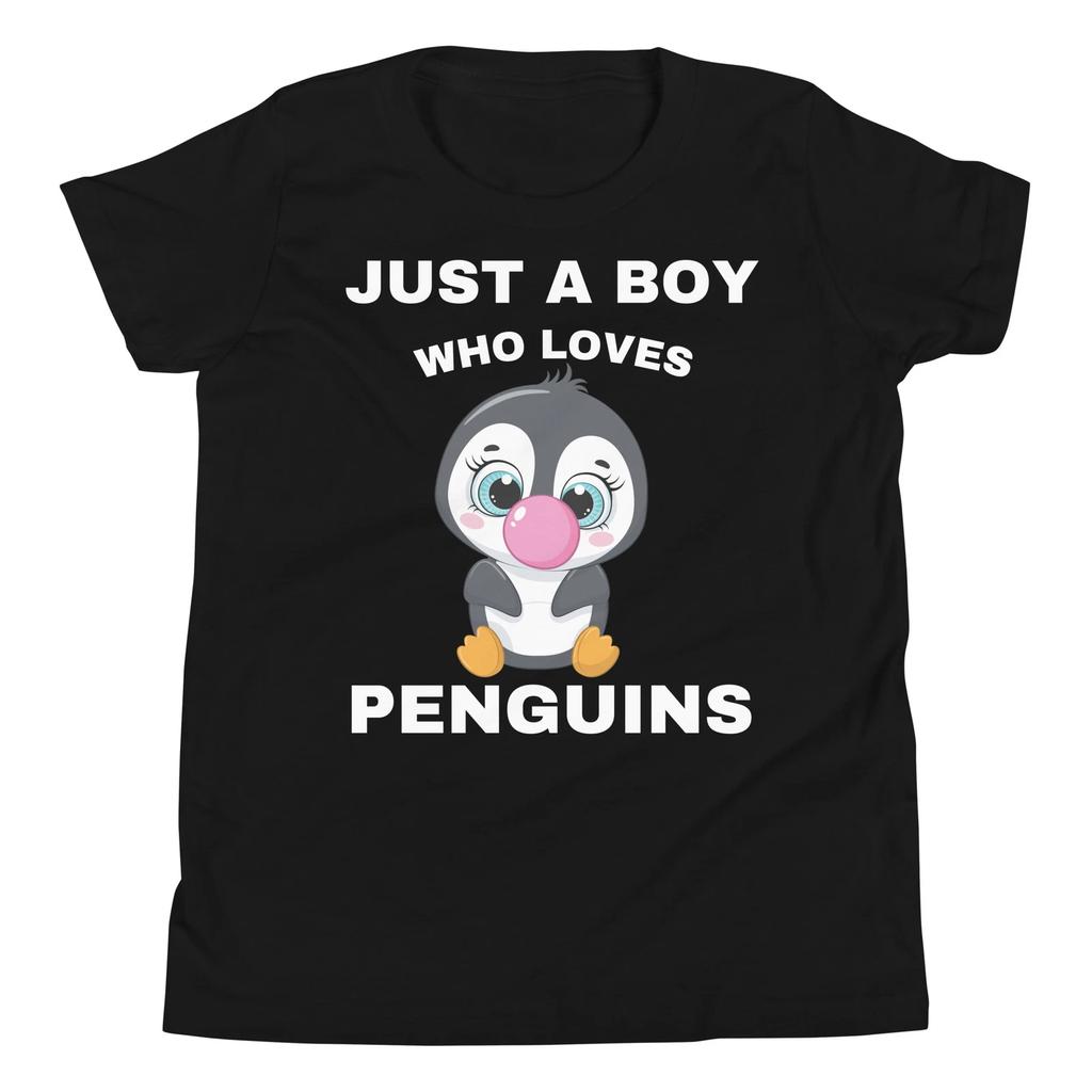 Just A Boy Who Loves Penguins Baby Penguin Blowing a Bubble Youth T-Shirt