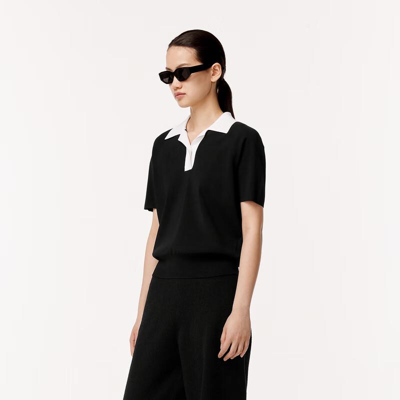 LESS 2024 Summer Casual Short Sleeve Knit Top