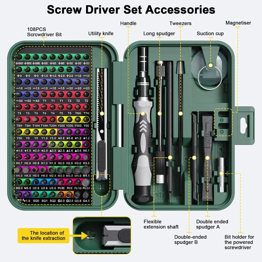 132 In 1 Precision Screwdriver Set Magnetic Screwdriver Head with Storage Box 152 Bit Small Hand Repair Tool Kit