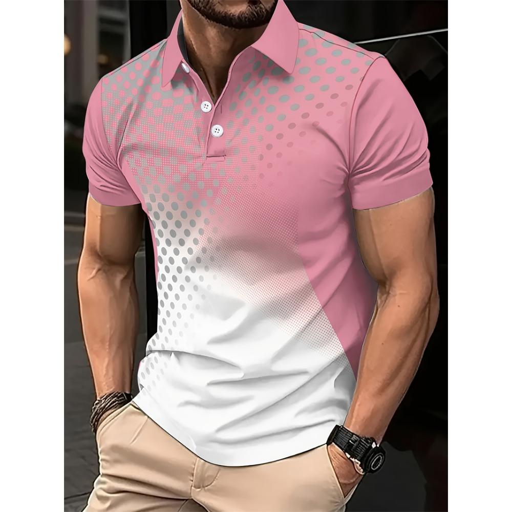 Fashion Polka Dot Pattern Men's Polo Shirt