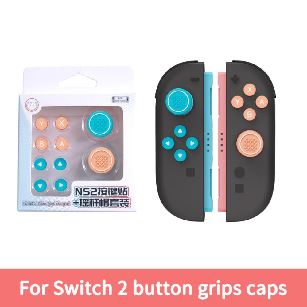 Silicone Button Grips Caps Anti-slip Accessories Joystick Cap Button Sticker Set Thumb Stick Case Cover for Nintendo Switch 2