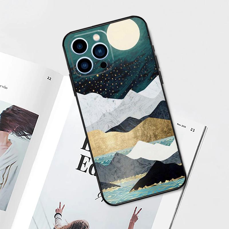 Landscape Mountain Night Sky Case For iPhone 17 Pro Max 14 13 12 11 15 16 Pro Max mini 15 Plus 16e 17 Air Phone Cover