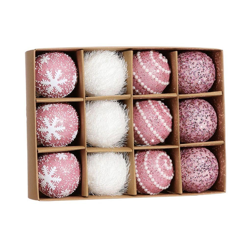 12pcs/box Snowflake Christmas Ball Foam Xmas Tree Hanging Pendant Christmas Decor
