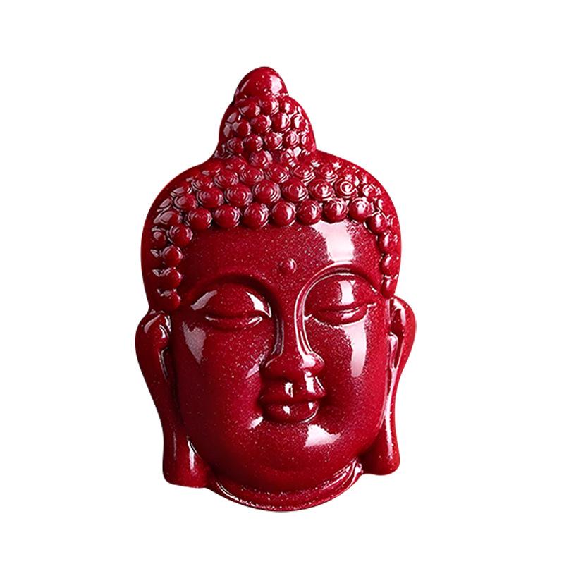 Natural Purple Gold Sand Buddha Head Pendant for Women