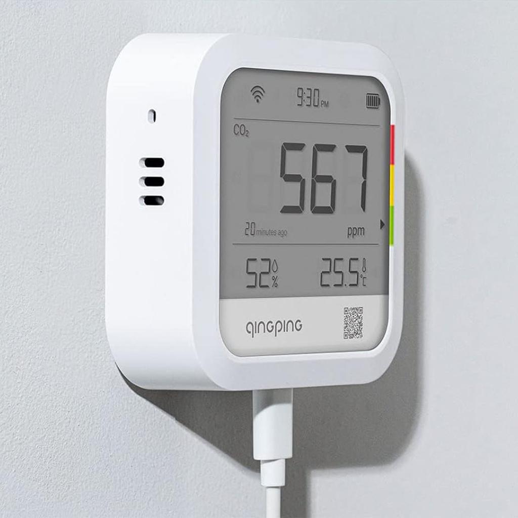 CO2 Detector Temperature and Humidity Monitor for Indoor Plug in Wall Factories Warehouses Shopping