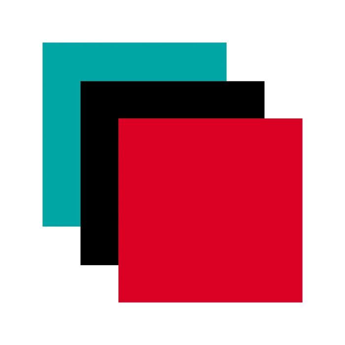 3 vinyles permanents 91 x 33 cm - aqua, noir, rouge