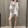 Summer Retro Temperament Small Slim and Thin Hip Skirt Women's New Sexy Suspender Floral Dress