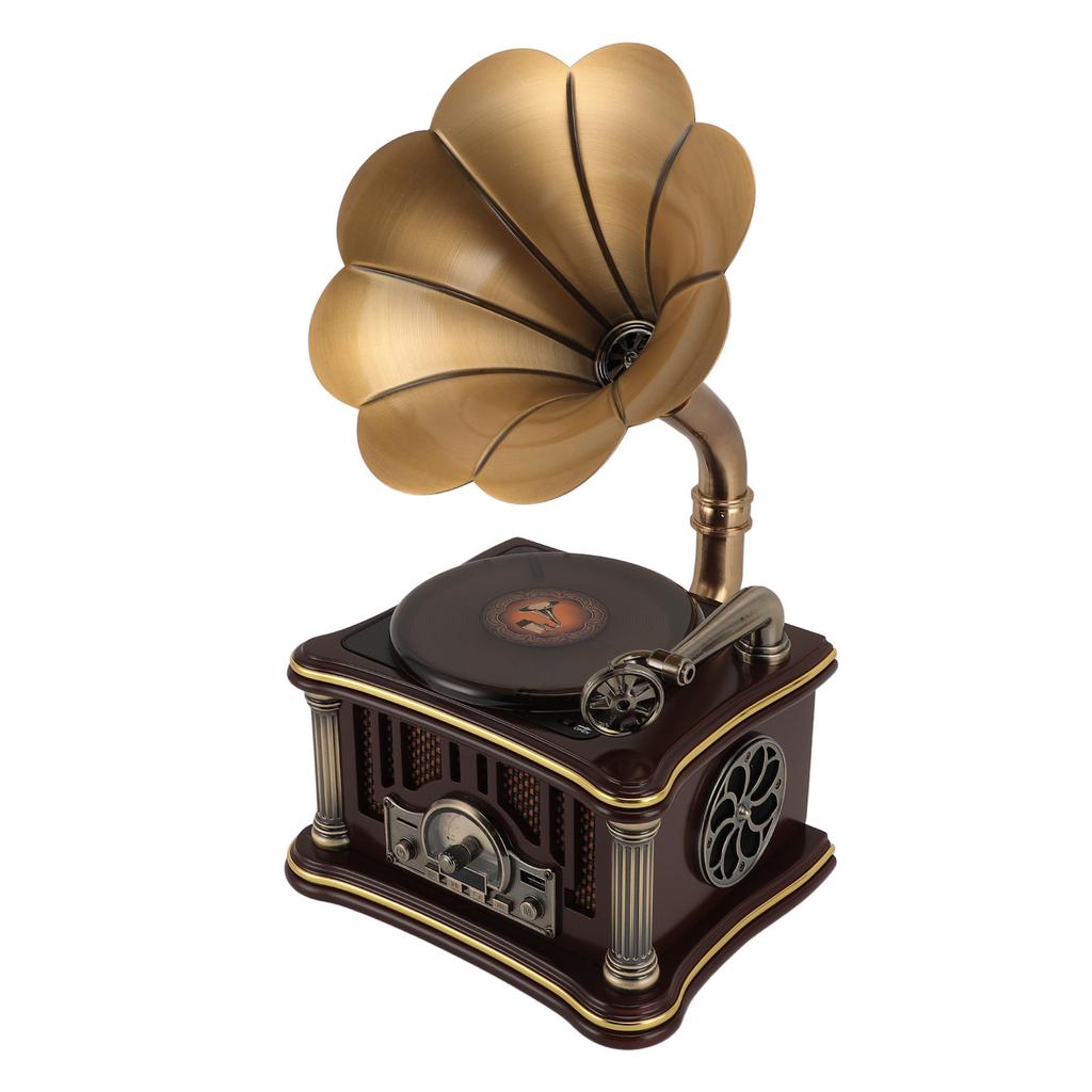 Vintage Gramophone Speaker 2000mAh Input Retro CD Player Radio Speaker