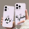 Funny Cute China Panda Clear Phone Case For iPhone16 15 14 13 12 11 Pro MAX Shockproof Covers