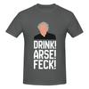 Unisex Father Jack Drink Arse Feck T Shirt Streetwear Oversized Cotton Crewneck Sleeve Anime Shirt