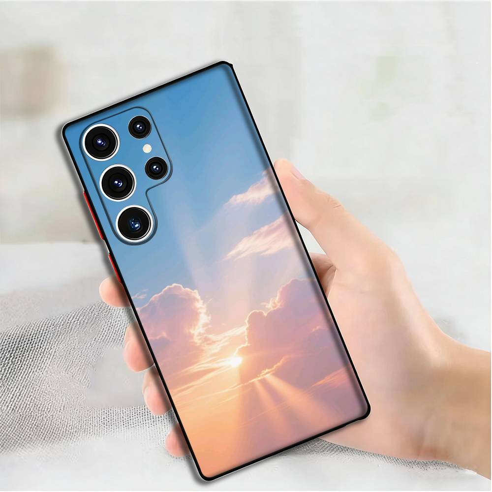 Beautiful Sunshine Clouds Phone Case For Samsung S24,25,23,22,21,20 Plus Ultra 5G Lite Shockproof Cover