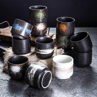 Japon çay fincanları vintage çay seremonisi seramik fincan restoran Japon-Kore katlanır fincan aile matcha sır renkli fincan