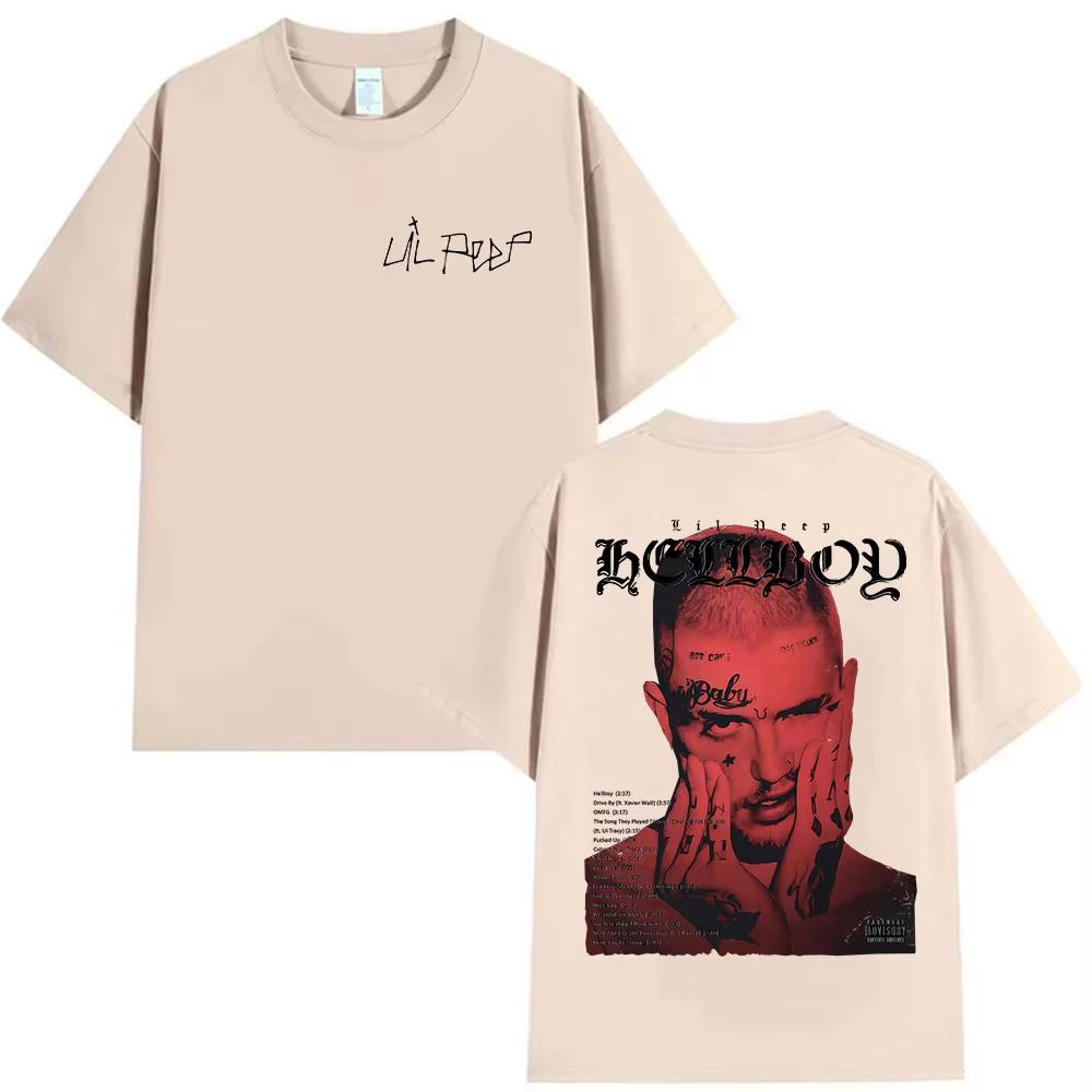 Rapper Lil Peep Album Graphic T Shirt Men's Vintage Style Clothing T-shirts Man Casual Cotton Short Sleeve T-shirts