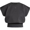 Power Boxy French Terry Three Stripes Crew Neck Moisture-Wicking Tank Top Women Tops Black IW1496