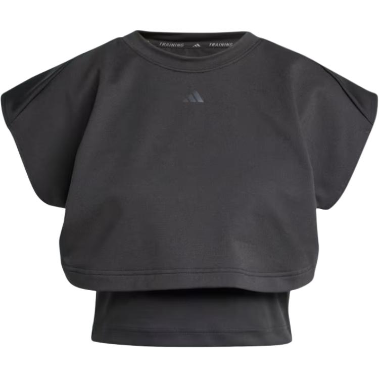 

Adidas Боксy Терри Три Полоски Круглый Вырез Влагоотводящий Топ Женские Топы Черный IW1496 XS