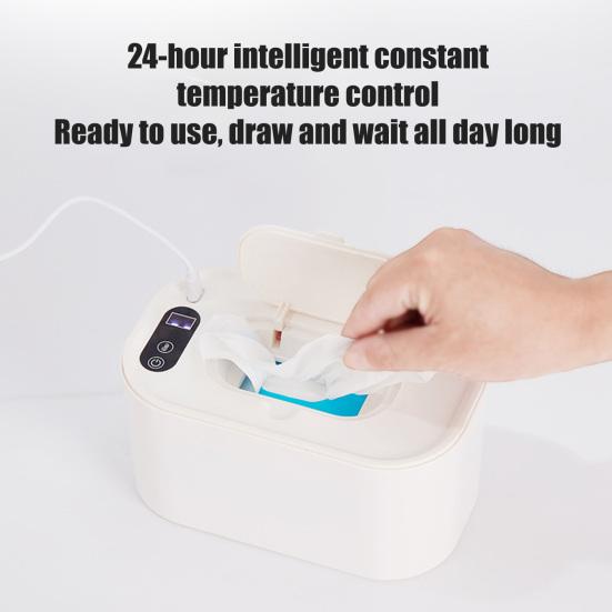 Portable Baby Wipe Warmer Adjustable LED Display Large Capacity Home Travel Fast Heating Diaper Wet Wipe Holder Dispenser Heater