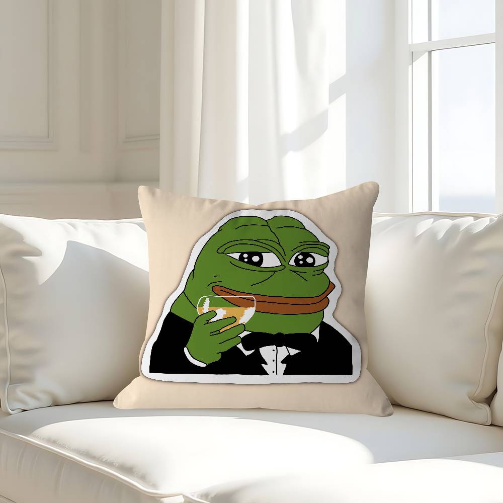 

Cute P-pepe The Frog Cushion Cover Pillow Cover Decor Pillowcase Printed Cushion Case For Couch 16x16Inch