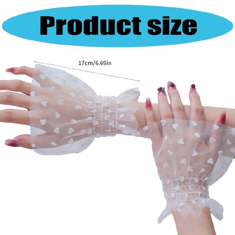 Elegant Heart Sleeves For Nails Art Photography Soft Sheer Fabric Comfortable Elastic Arm Covers