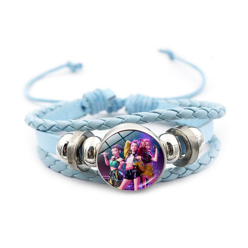 KPop Demon Hunter Bracelet Cartoon Anime Cosplay Bracelet Woven Rope Chain Pendant Fashion Accessories Girl Peripheral for Fans
