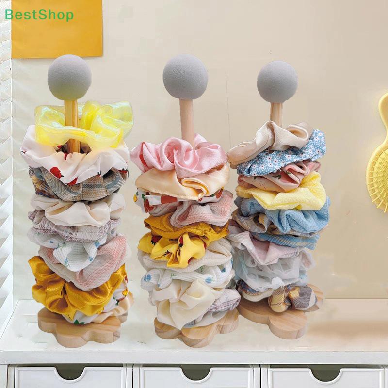 Wood Desktop Hair Scrunchies Hairpin Organizer Jewelry Bracelet Organizer Display Holder Girls Headband Display Stand