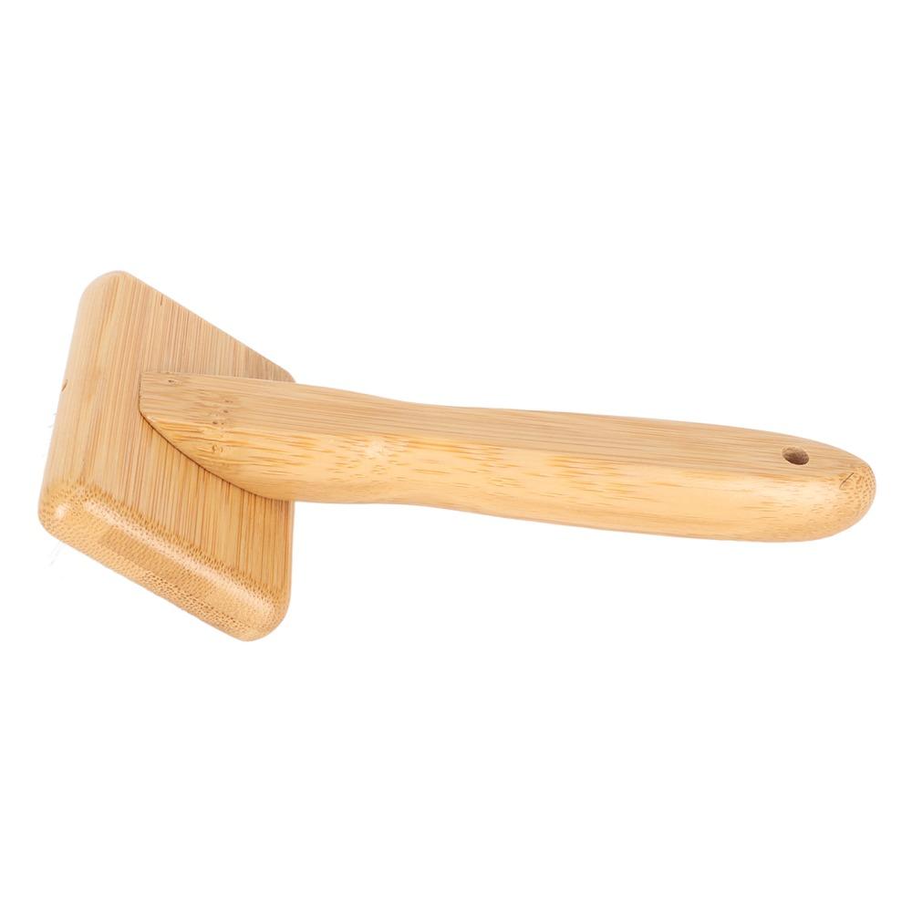 Fine Polished Bristles Pet Slicker Brush Wooden Handle Fringe Comb Durable Cleaning Brush For Dogs