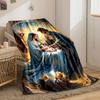 Heilige Familie Krippe Decke Gedruckte Decke für Wohnzimmer Bett Sofa Mittagspause Weiche Gemütliche Decke für Freundesfest Geschenk
