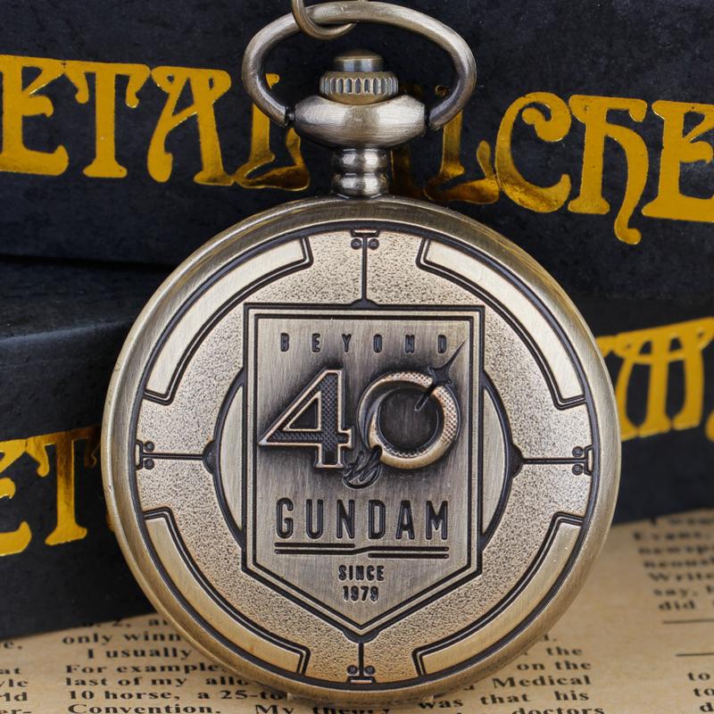

40 Gundam Engraved Quartz Pocket Watch Steampunk Watch Pendant Clock Suitable for Men Women Memorial Gifts бронзовый
