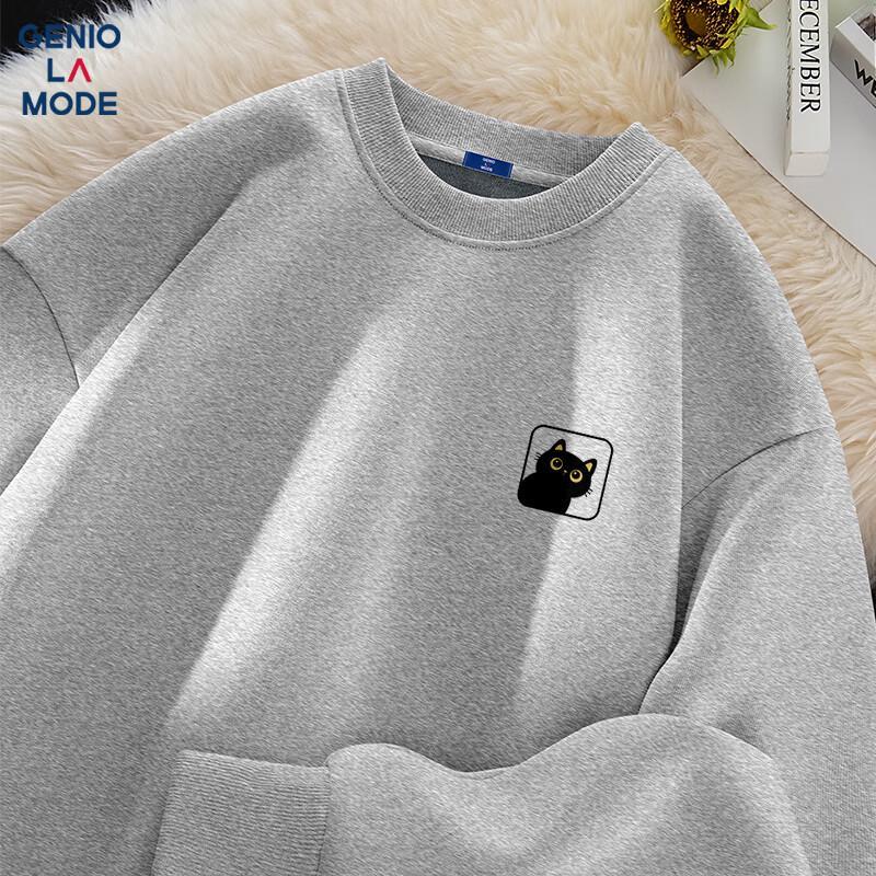GENIOLAMODE Men's Fleece-Lined Crewneck Sweatshirt