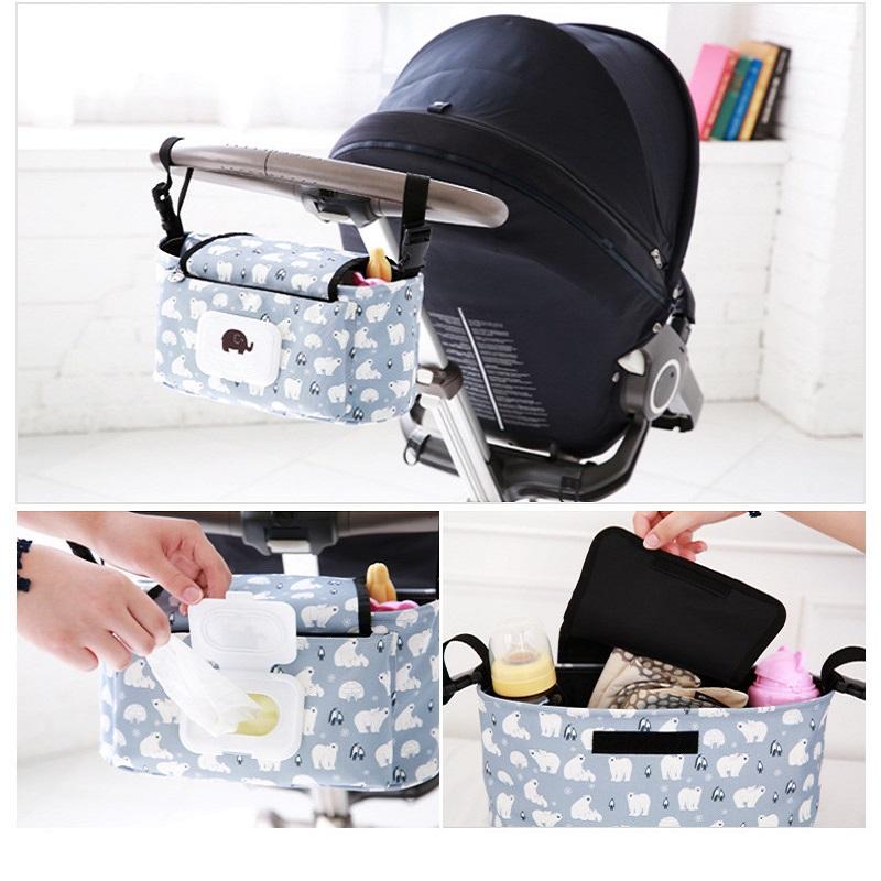 Waterproof Stroller Mummy Bag Baby Diaper Nappy Bag Baby Organizer Bag Travel Carriage Cart Basket Hook Stroller Accessories