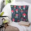 Mushrooms Toadstools And Frogs Square Pillowcase Pillow Cover Polyester Cushion Decor Comfort Throw Pillow for Home Bedroom