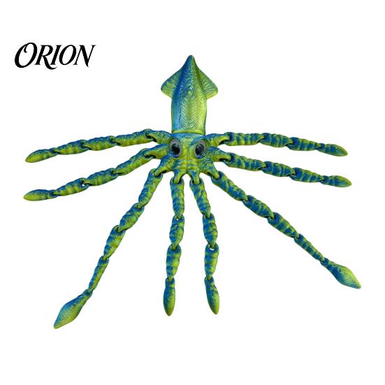 Ocean Themed Party Favors 3D Printed Squid Fidget Toy, Flexible Articulated Marine Animal Figure, Decompression Educational Cognitive Teaching