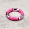 New Fashion Hot Pink Geometric Heart Beads Acrylic Bracelets Necklace for Women Spring Summer Statement Jewelry Accessories Gift