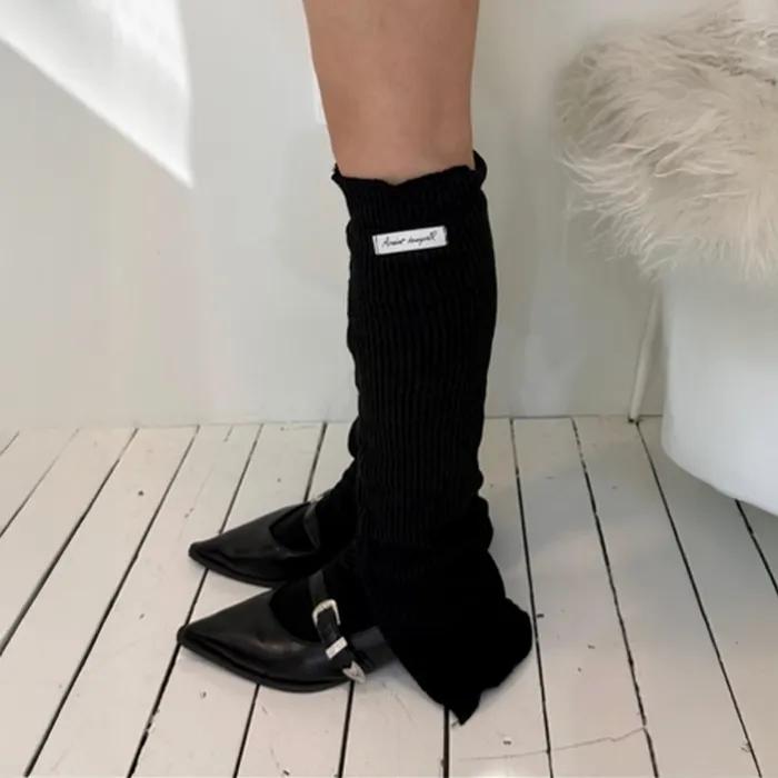 RYO RIBBED SLIT LEG WARMERS (BLACK)