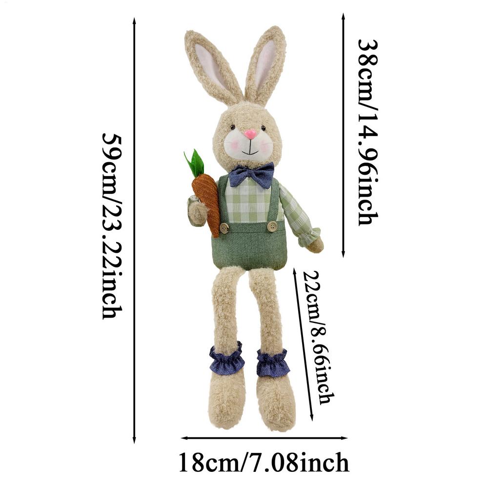 

Cute Bunny Plush Doll Spring Easter Home Decor Farmhouse Rustic Shelf Desk Decor for Living Room Bedroom Apartment Party Gift