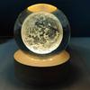 3D Moon Crystal Ball Lamp 1.5W USB Powered 3000K Warm Light Romantic Vibe Decorative Glass Ball Night Light for Home Dorm