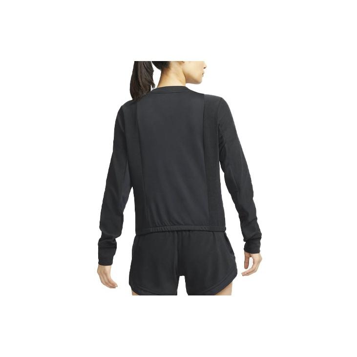Nike Camiseta Manga Longa Esportiva de Corrida com Estampa de Logo Vintage Americano e Fivela de Polegar Feminina Preta DD6943-010