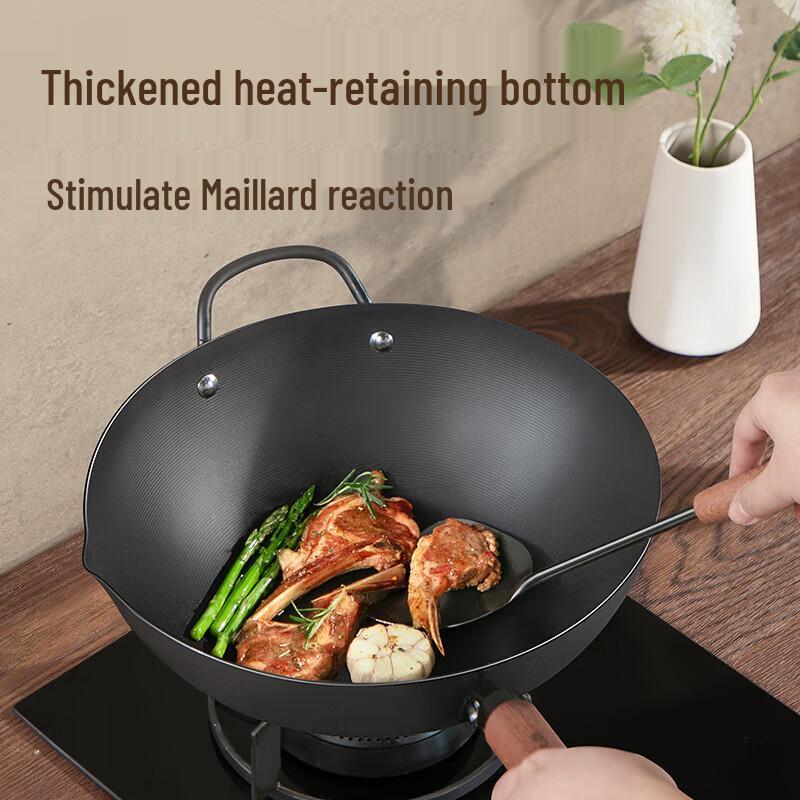 Chui Da Huang 32cm Wok aus Schmiedeeisen im japanischen Stil