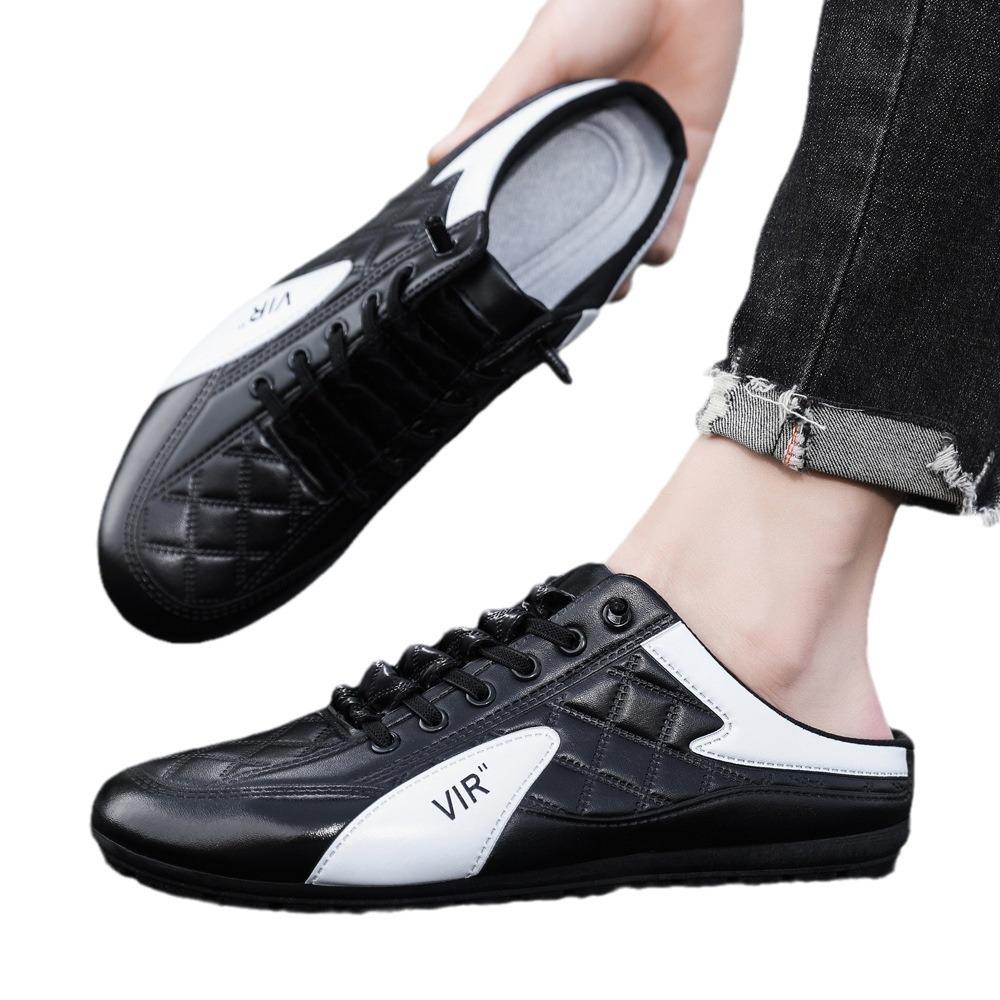 Letní pánské poloviční pantofle nové jednoduché módní pánské boty ležérní boty pro teenagery nazouvací trendy boty zahraniční obchod