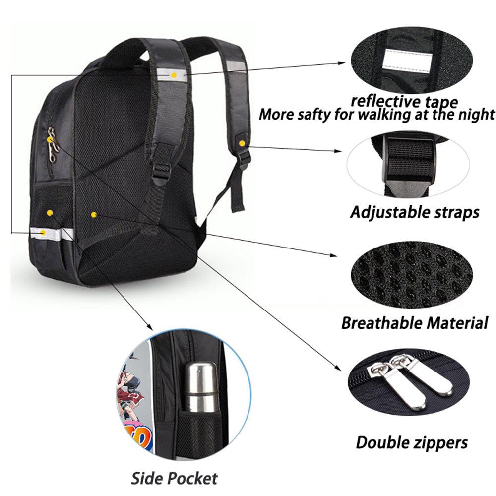 NARUTO Anime Student Backpack, Dual Zipper Pockets, Durable 16-inch Lightweight Design Suitable for Kids Boys & Girls Age 5-11