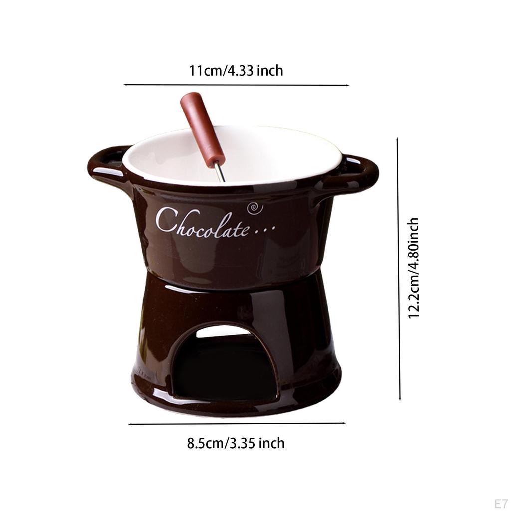 Schokoladenfondue-Topf 300ml Käse Teelicht Porzellan Schmelzen für