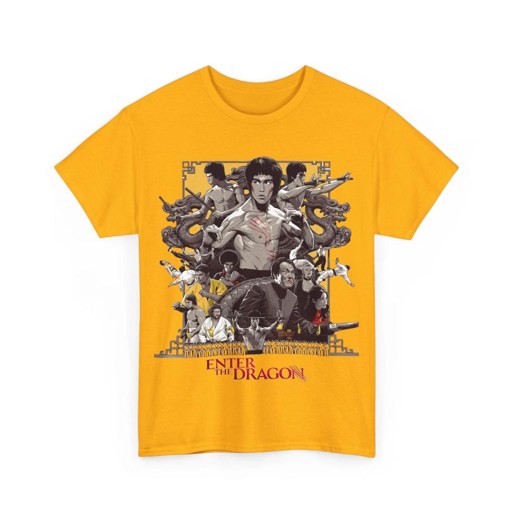Enter The Dragon Maglietta 100% Cotone T-shirt Uomo Top Unisex Maglietta Pesante in Cotone