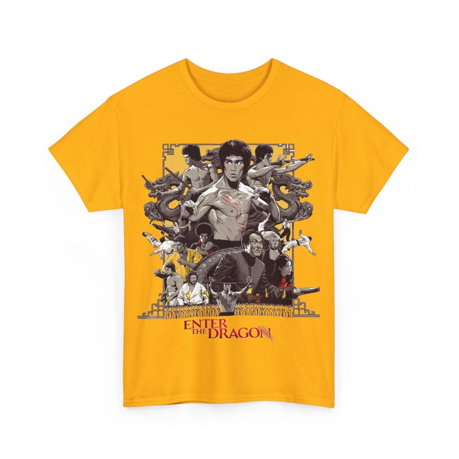 Enter The Dragon Movie 100% Cotton T-shirt Mens Tees Top Unisex Heavy Cotton Tee M