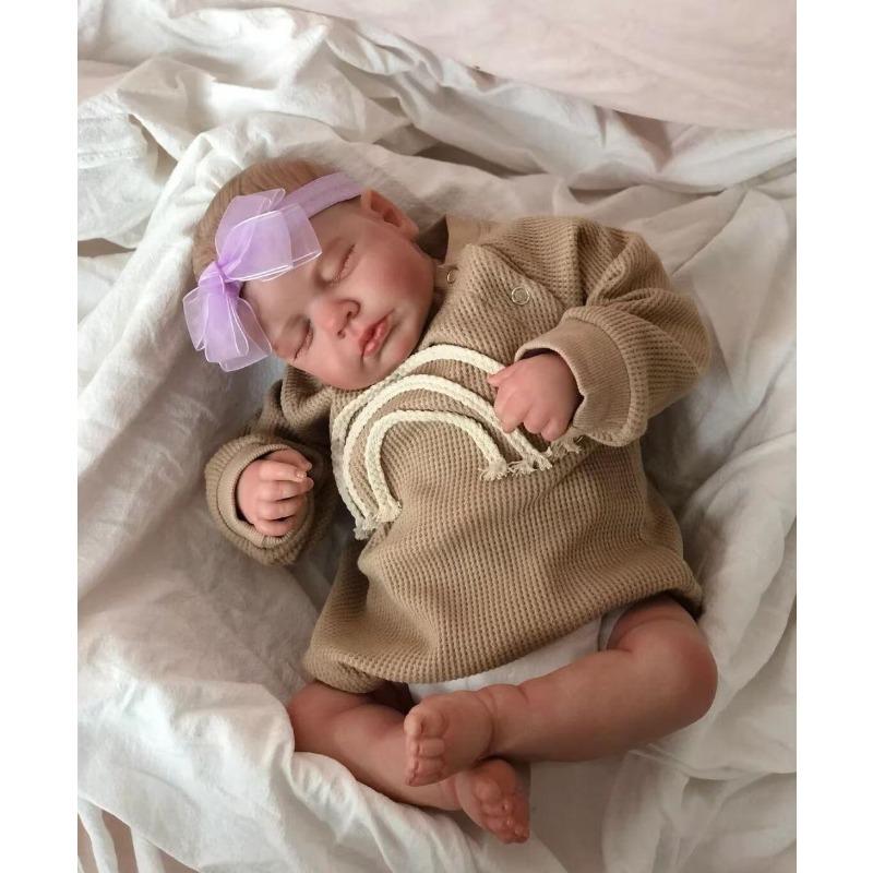 Куклы Reborn Baby Dolls Девочка 45 см 17,7 дюйма Реалистичные куклы новорожденных младенцев, которые выглядят как настоящие куклы, мягкое силиконовое виниловое тело