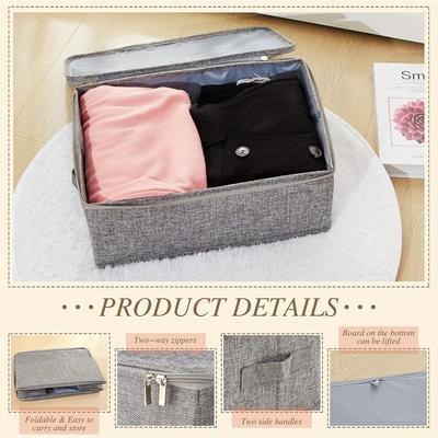 Boîtes de Rangement en Tissu Pliables Empilables avec Couvercles et Poignées Boîtes de Rangement Rigides et Pliables Rangement de Vêtements Rangement Sous-Lit