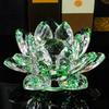 Kristall Lotus Blume Figurine Home Hochzeit Dekoration Glas Handwerk Sammlung Briefbeschwerer Tisch Ornamente Souvenir Geschenke