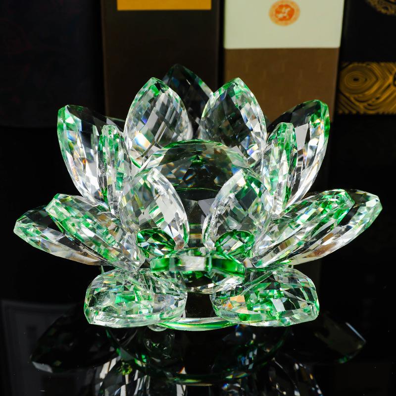 Kristall Lotus Blume Figurine Home Hochzeit Dekoration Glas Handwerk Sammlung Briefbeschwerer Tisch Ornamente Souvenir Geschenke