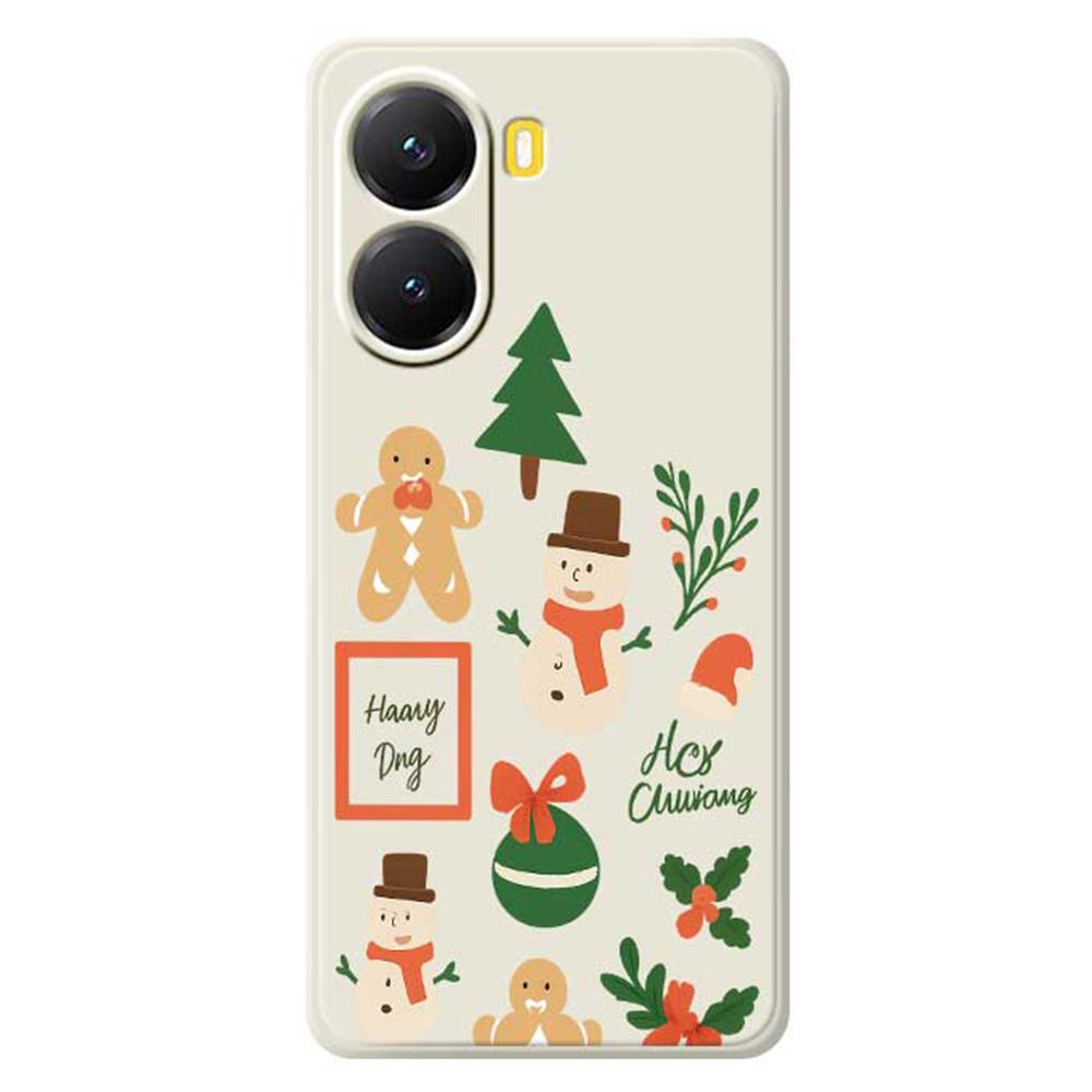 For Xiaomi Redmi Turbo 4 5G/Poco X7 Pro 5G Case Christmas Snowman Pattern Printing Straight Edge TPU Phone Back Cover