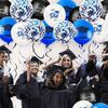 Black Gold Graduation Decorations Cap Printing Latex Balloon Confetti Balloon  School Celebration